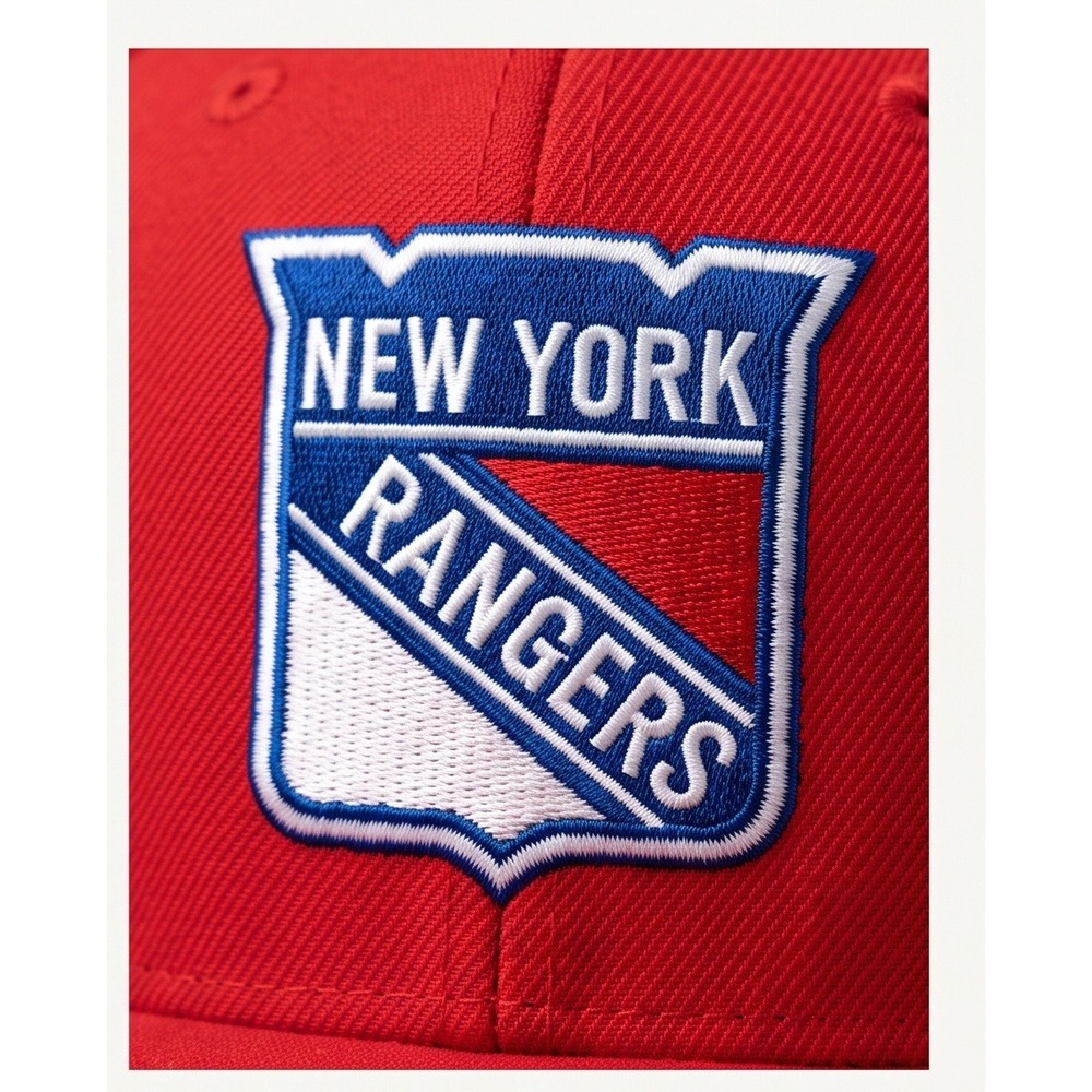 Mitchell & Ness New York Rangers Vintage NHL Snapback Hat Red Flat Brim Cap - Picture 15 of 15